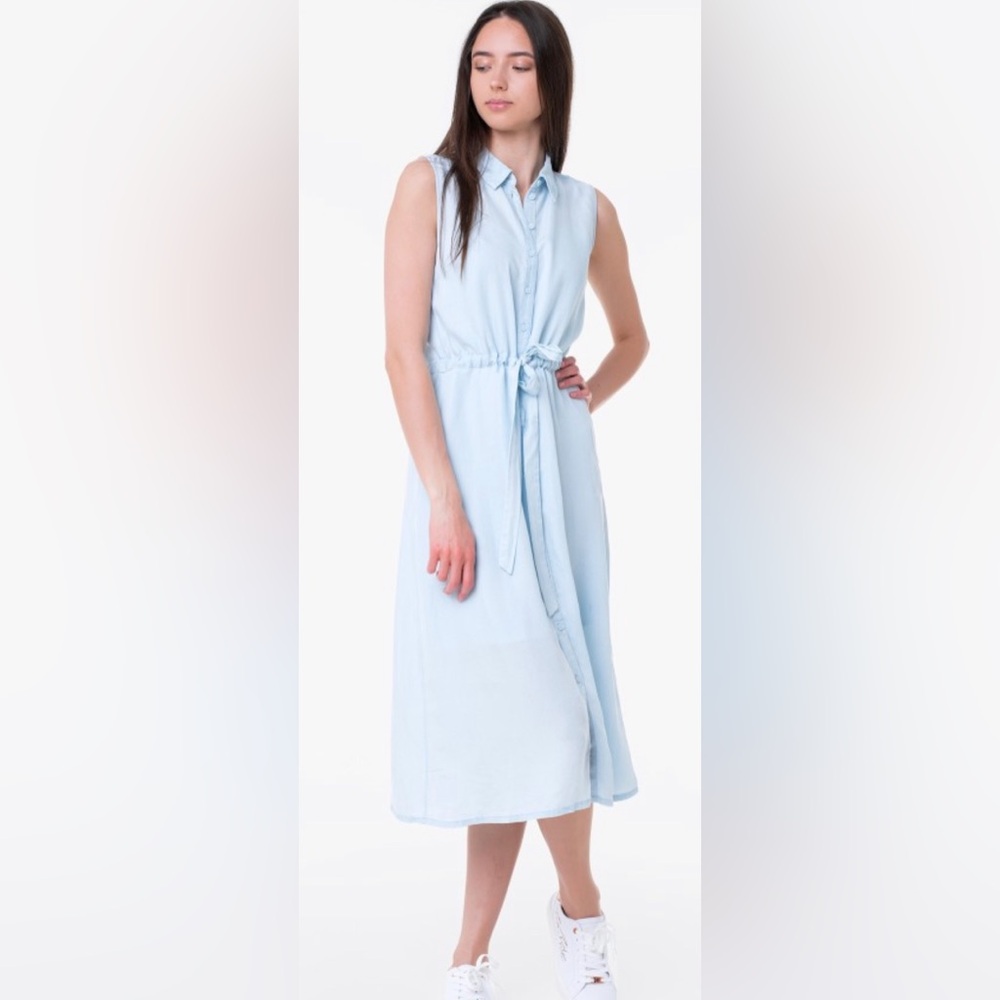 Tom Tailor Light Blue Sleeveless Shirt Dress